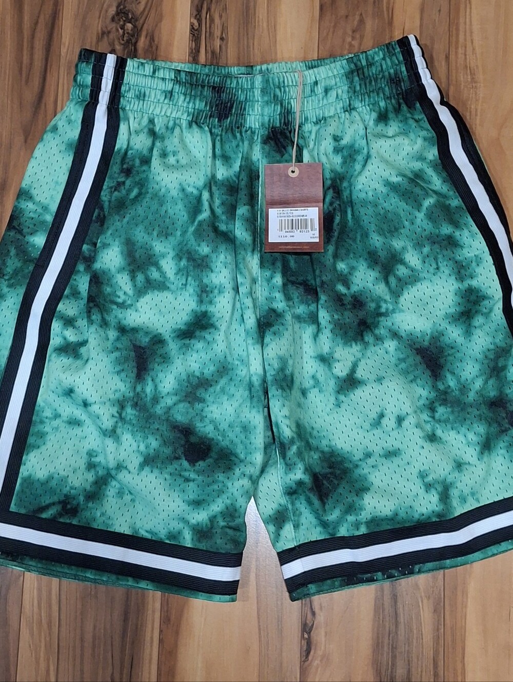 Celtics NBA Galaxy Swingman Green Tie-Dye Mesh Athletic Shorts - Men's Med
